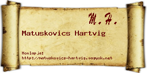 Matuskovics Hartvig névjegykártya